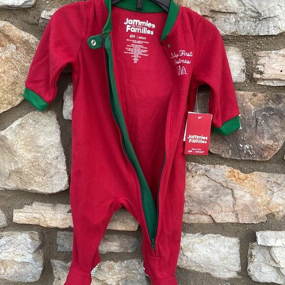 Baby’s First Christmas red footed sleeper size 6 months NEW - Picture 4 of 7
